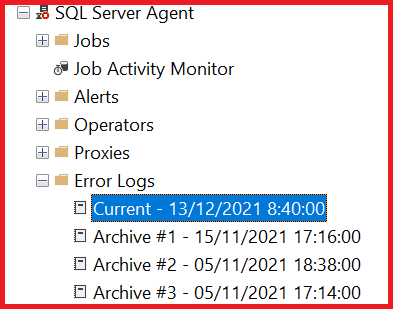 error logs