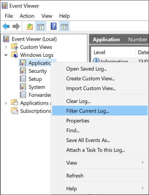 filter logs
