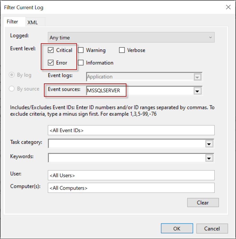critical errors