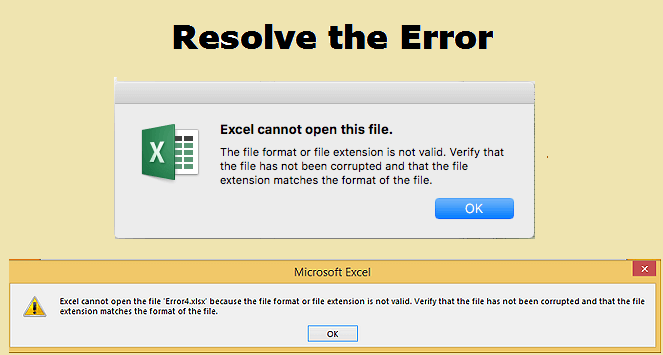 excel cannot open the file '(filename)'.xlsx' because the file format is not valid