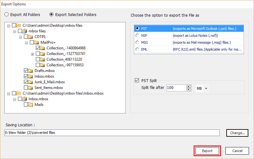 select file type