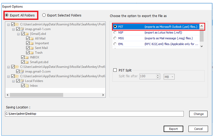 Export Mails
