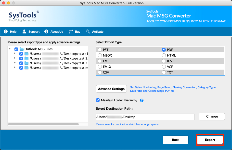 Export MSG Files to PDF