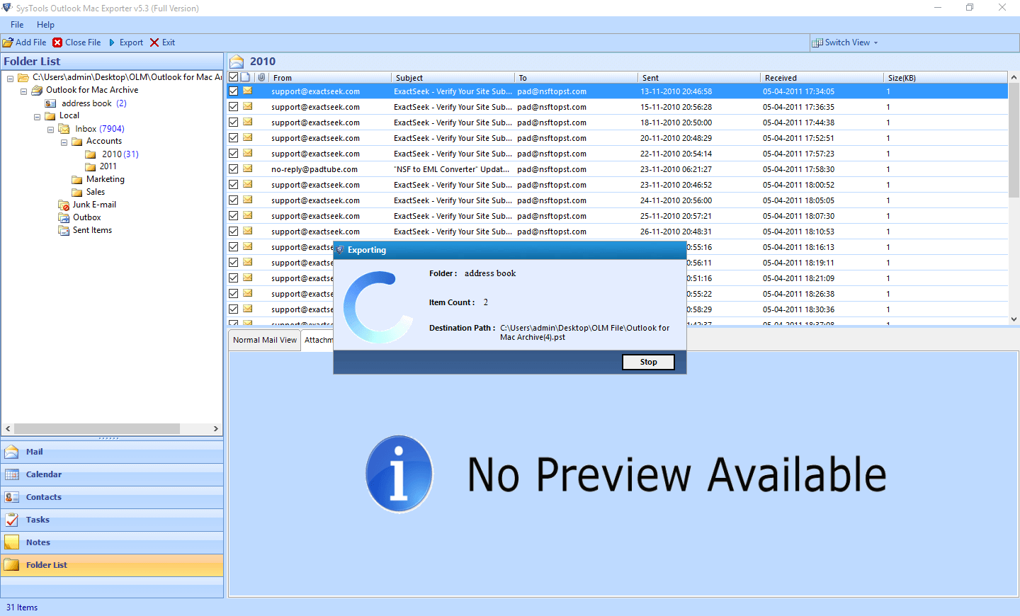 export outlook for mac to mbox