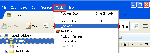 click tools >>add-ons
