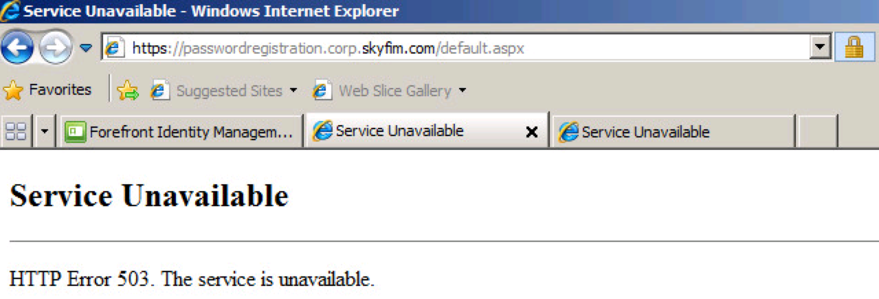 HTTP Error 503