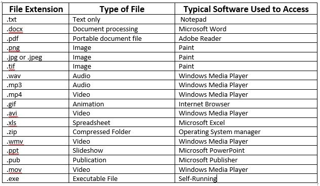 files types
