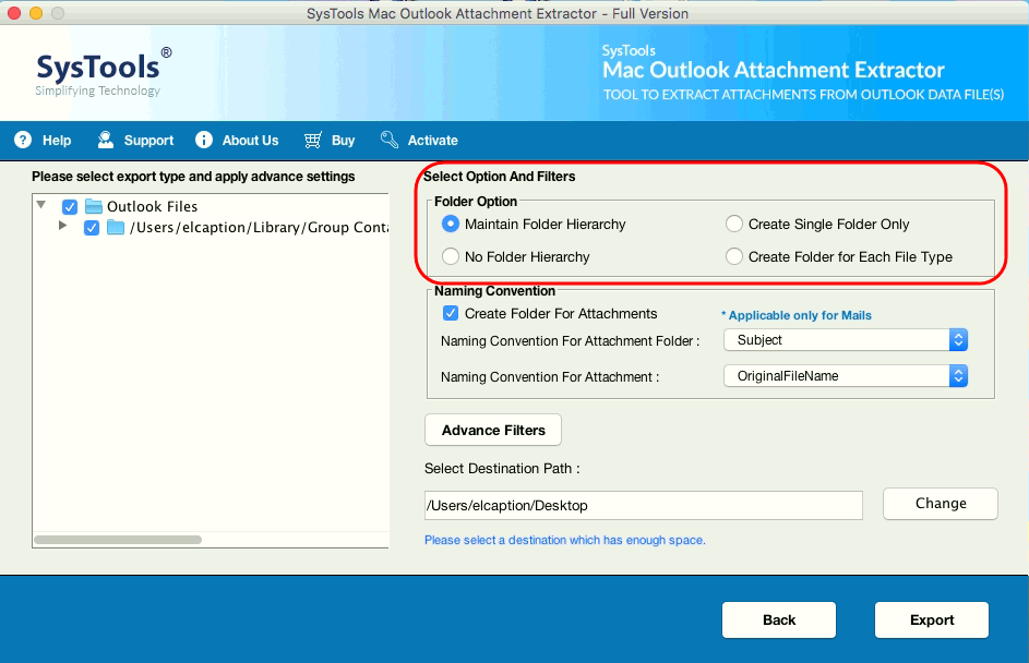 extract outlook attachments & maintain folder hierarchy