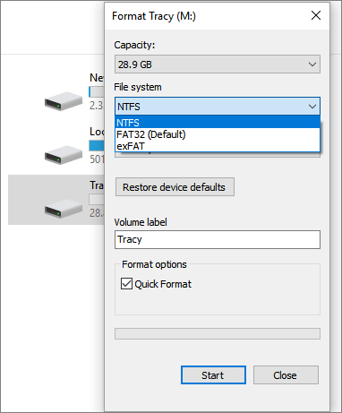 format drive