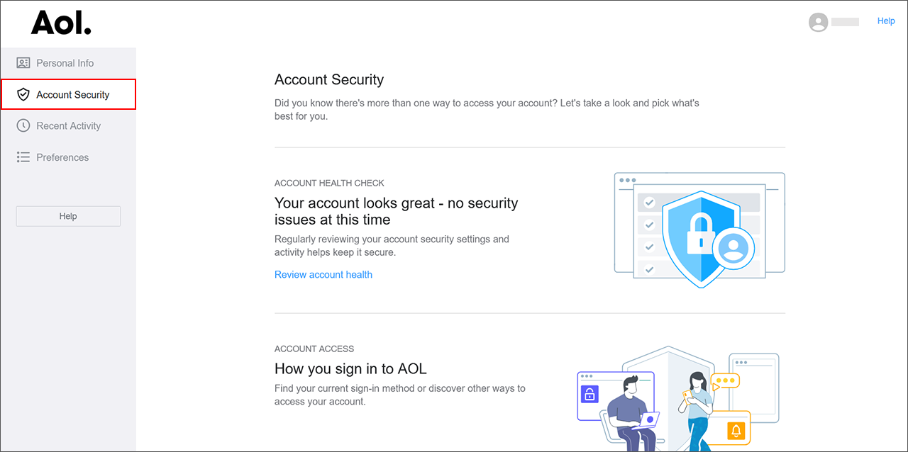 account security section