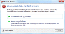Windows Detected A Hard Disk Problem Backup Your Files Immediately