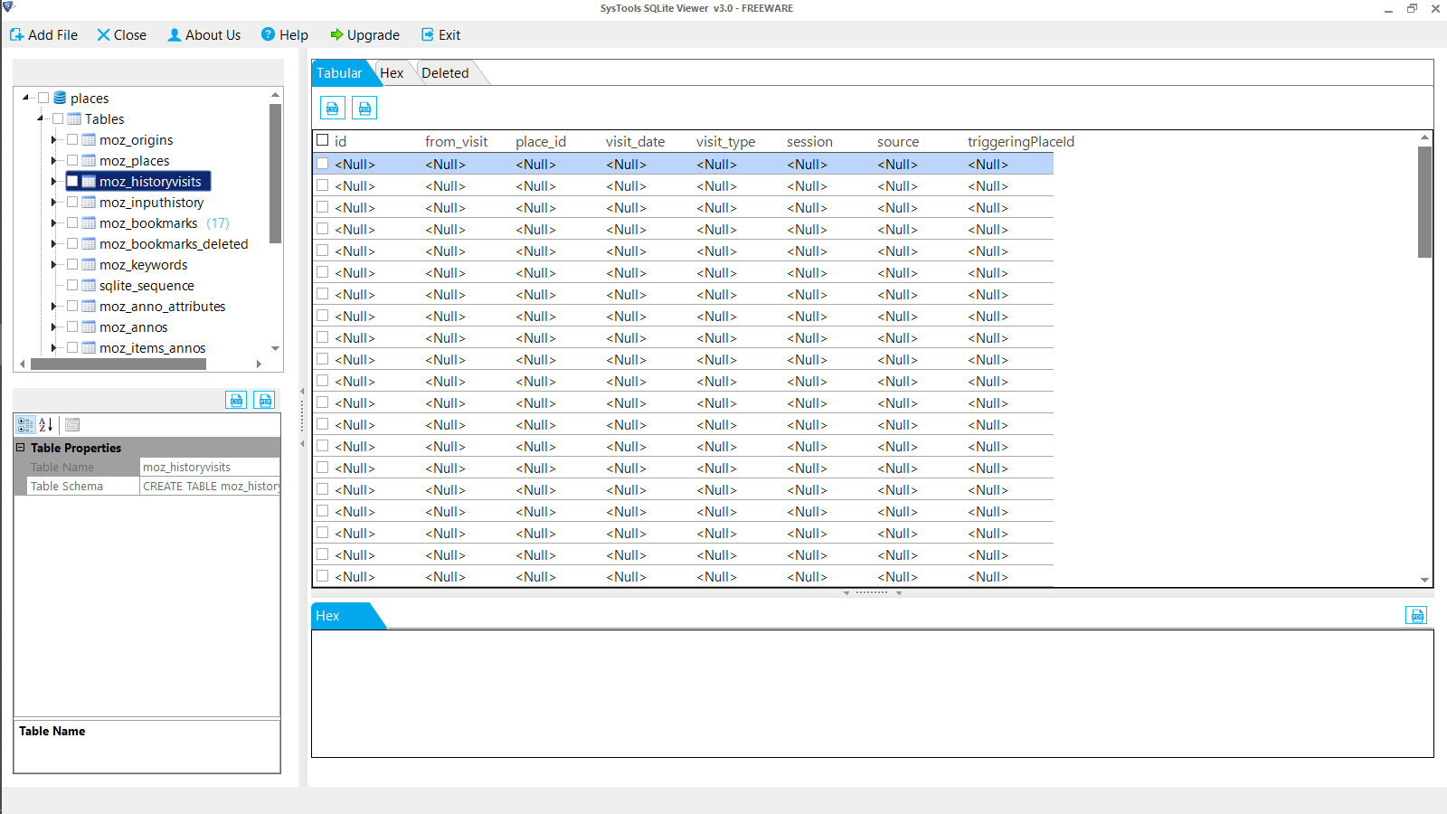 Moz history Visits