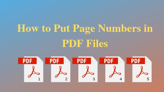 How to put page numbers in PDF files