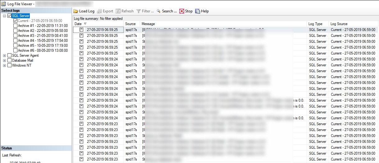 Open SQL Server Error Log