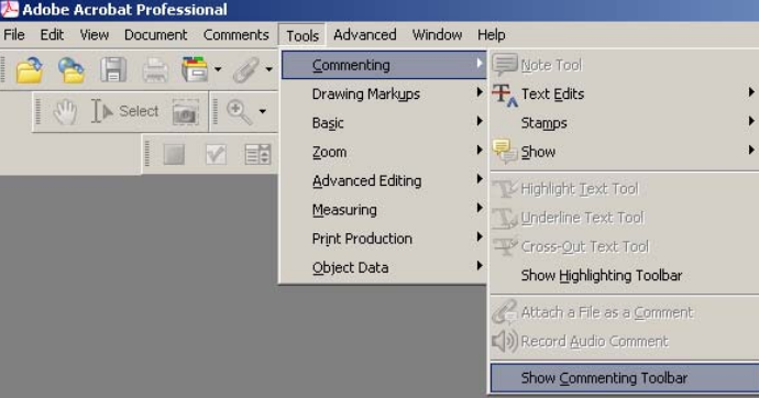 To Add Signature in PDF go to tools --> commenting --> show commenting toolbar