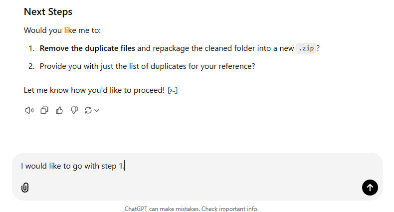 choose from the two choices given by chatgpt