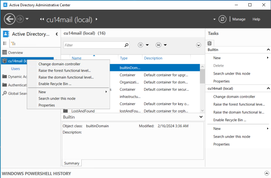 enabling recyvle bin using ADAC