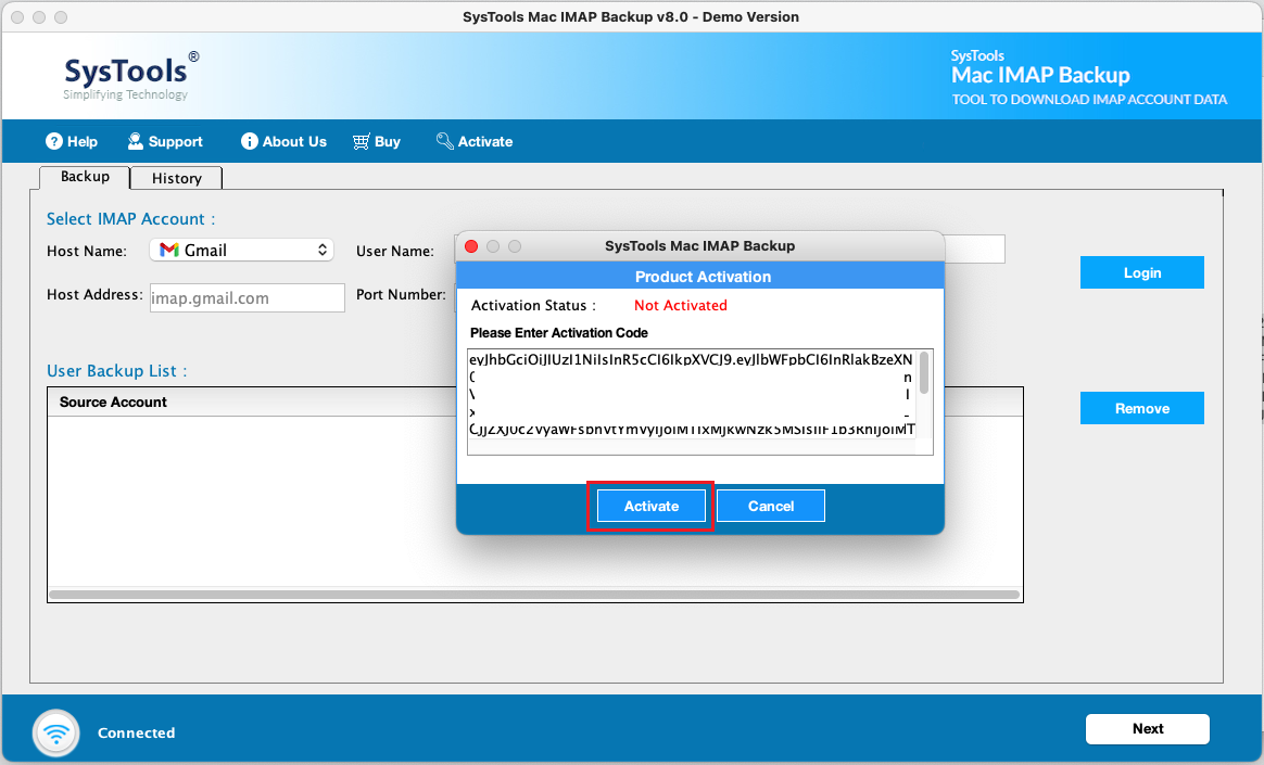 activate the software