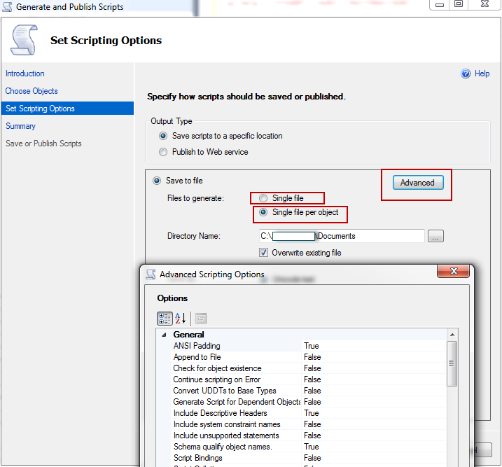 advance settings