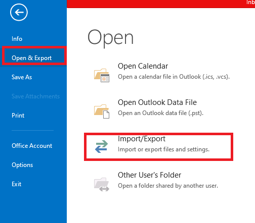 outlook inbuilt option