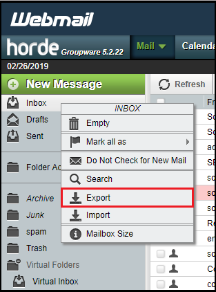 click export