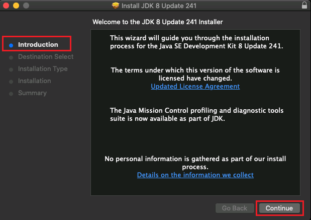 JDK 8 Update 241.pkg install