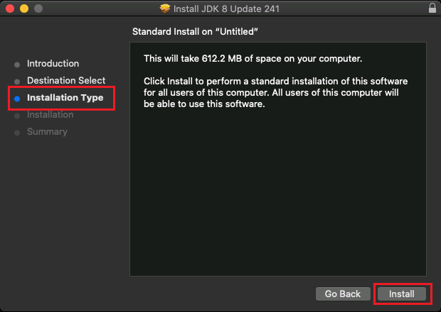 jdk 8 installation tye