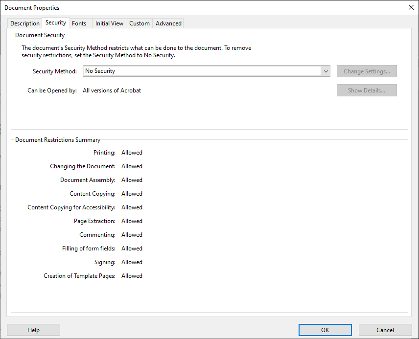select the no security option