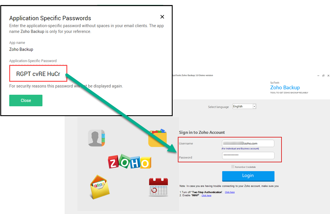 login with app password