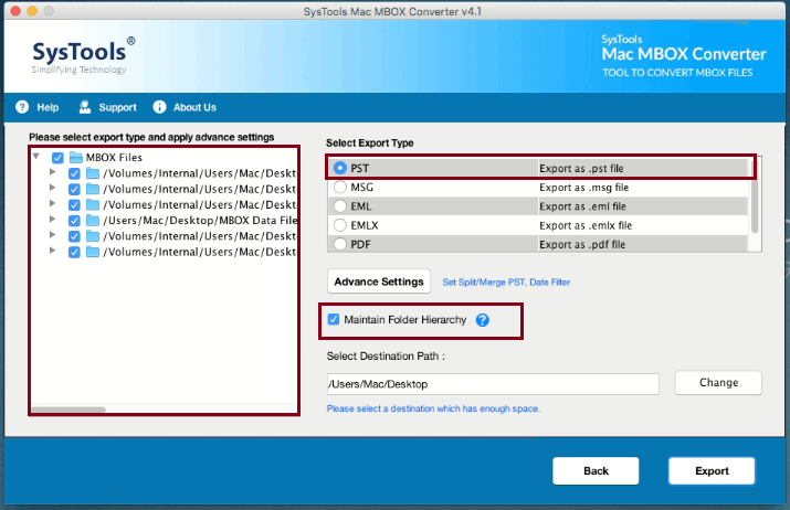 Select database file