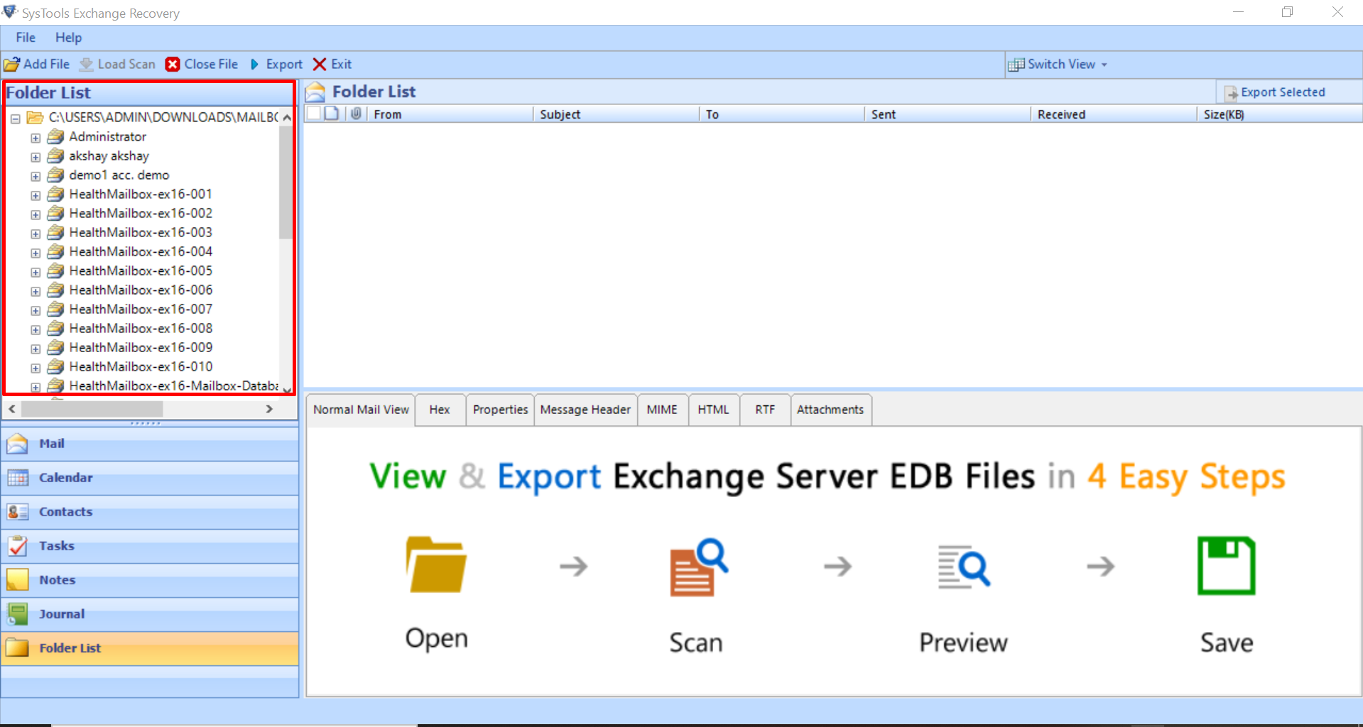 Preview Multiple Exchange Mailboxes