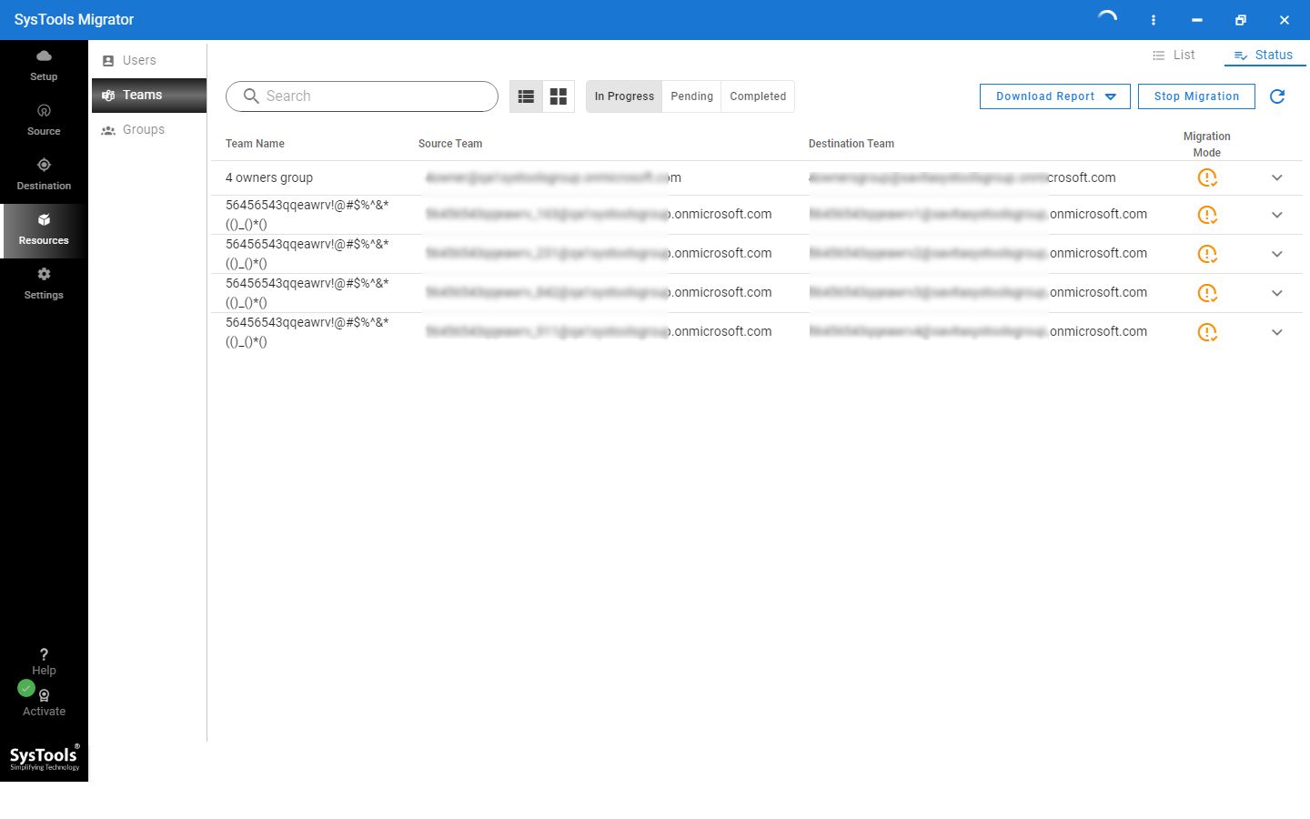 Start Teams Migration