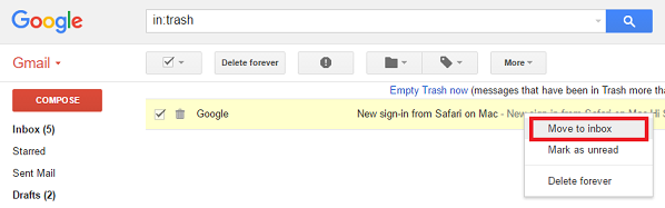  Move to Inbox