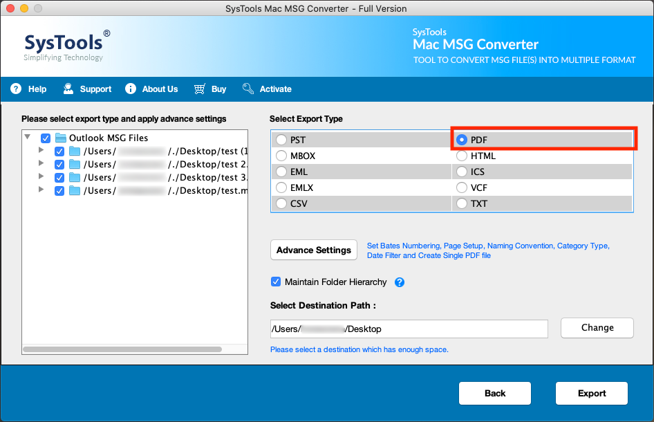 Run Mac MSG to PDF Converter Tool