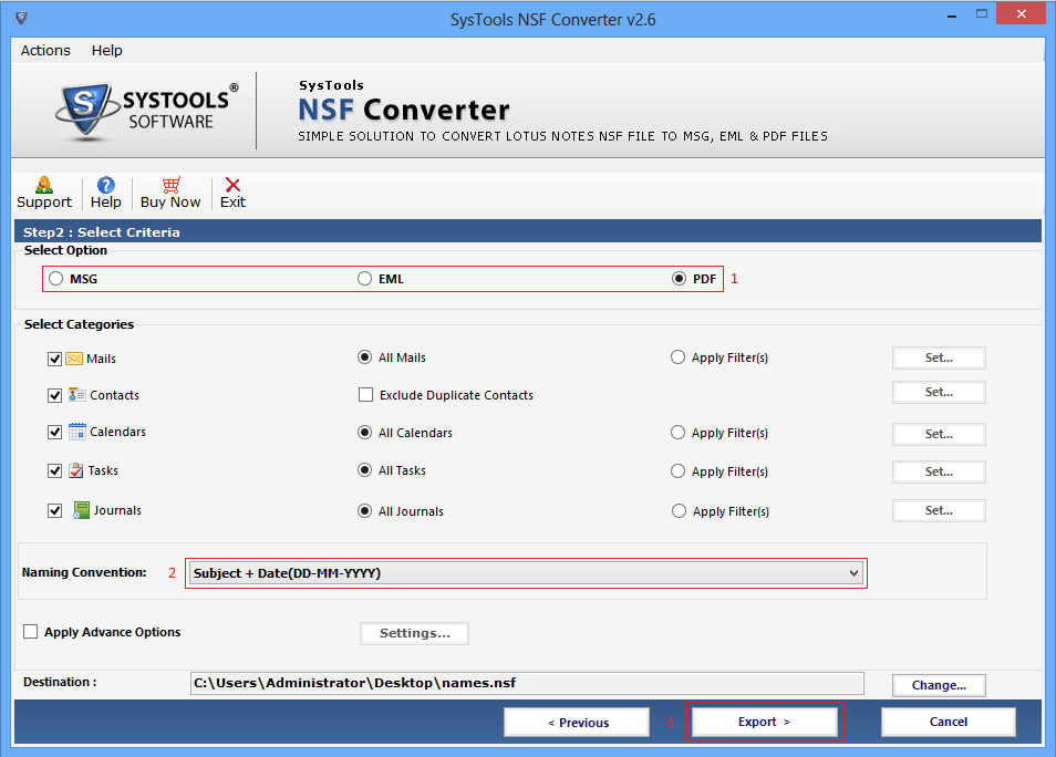 comment convertir des fichiers NSF