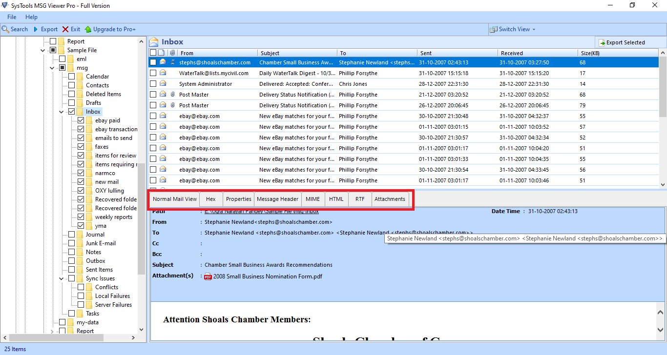 Browse MSG Files