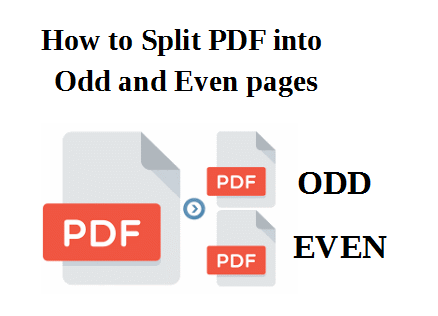 how to split odd and even pages in pdf