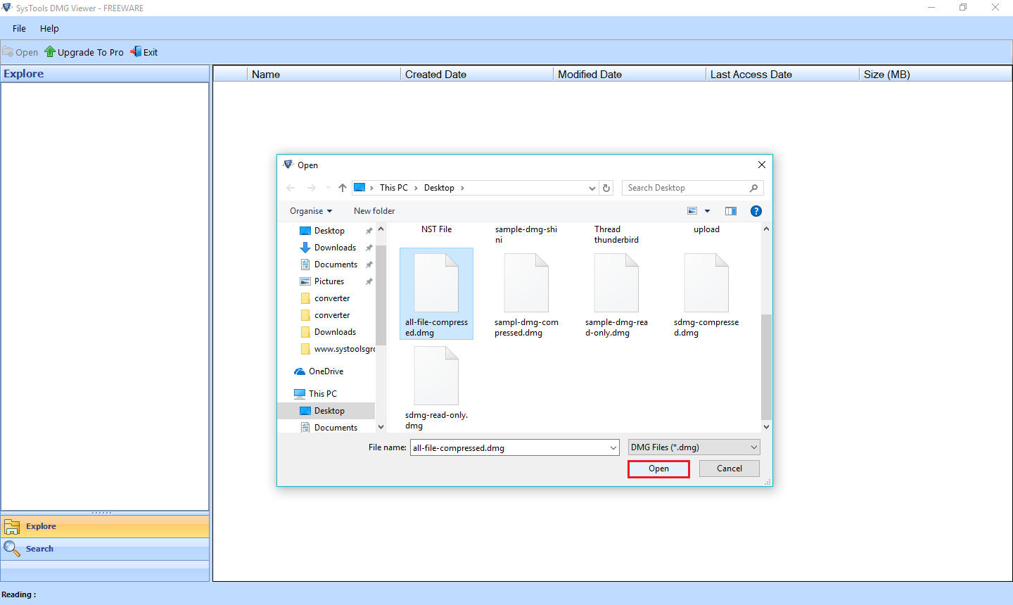 Browse DMG File
