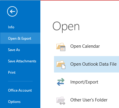 open pst in outlook