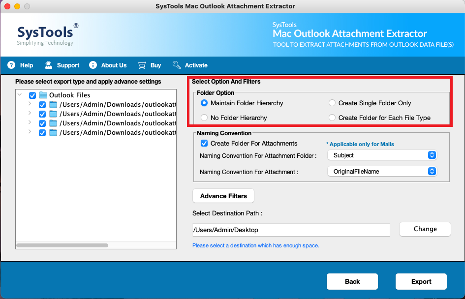 attachments to desktop