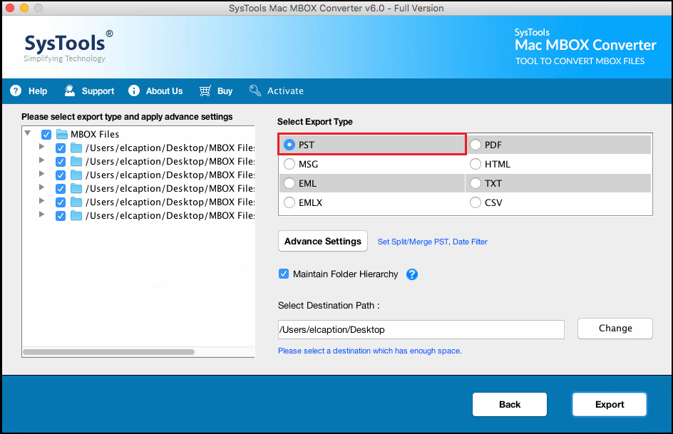 Select export File