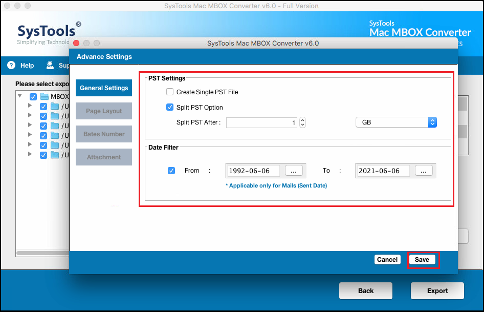 save advance settings