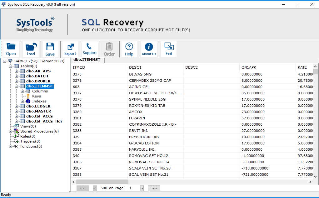récupération de base de données SQL