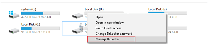 select manage bitLocker