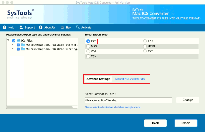 choose file format