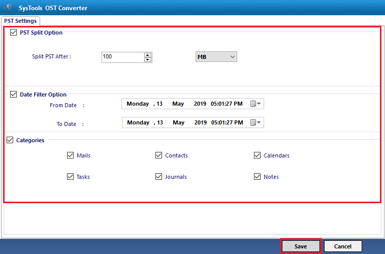 Export Settings
