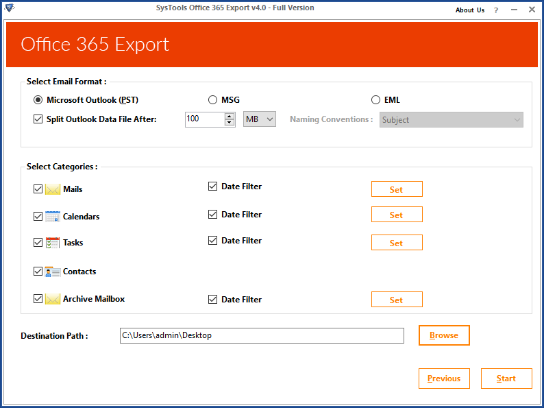 Office 365 exporteren PST Program