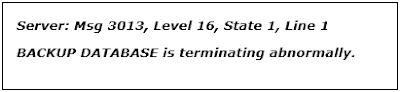 SQL Server Error 3010