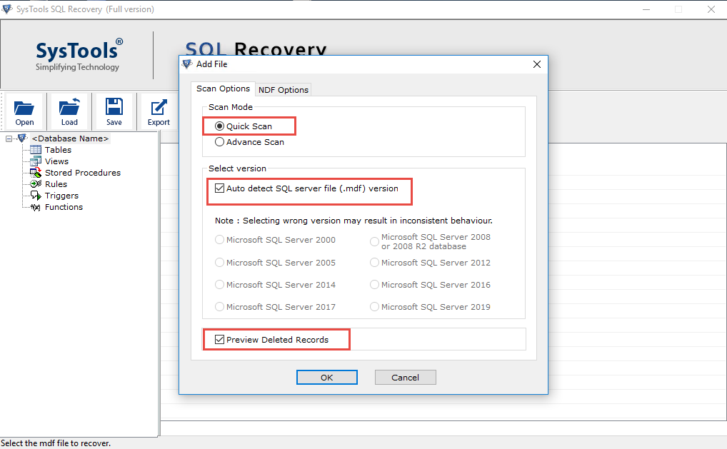 Analyser pour la récupération