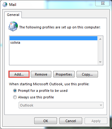 select Add button